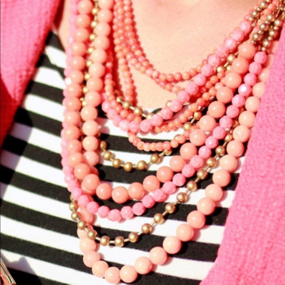 Stella and Dot Palomino Necklace -  Coral/Pink - like new